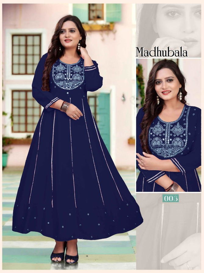 Beauty Queen Madhubala 2New Latest Ethnic Wear Long Anarkali Kurti Collection